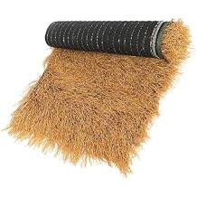 Synthetic Thatch Grass Roof, 3.2 6.5 9.8 13.1 16.4 23 FT Yellow Artificial Mexican Style Straw Roll Thatch Roofing Grass,for Patio/Farms/Scenic Area/Tiki Bar, Long-Lasting1x3.4m/3.2x11.1ft