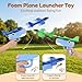 Dinosaur Foam Glider Launcher Toy - Foam Airplane Launcher Toy (Blue)
