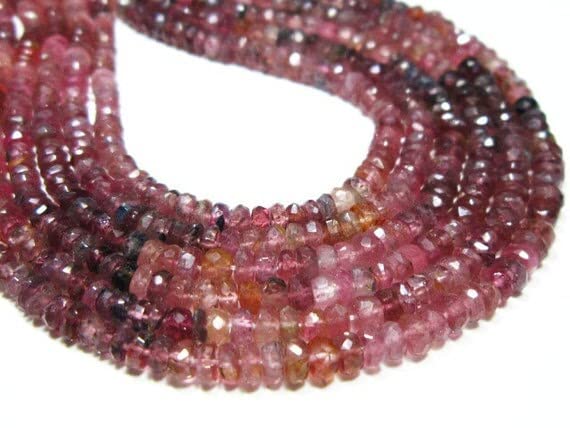 Tourmaline rose perles rondelles 3-4mm pour créer vos bijoux bohèmes et colliers d'été élégants