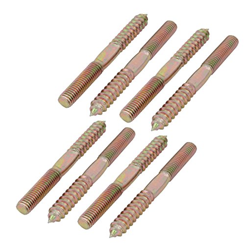 Aexit M8x80mm Carbon Home hardware Steel Zinc Plated Self-Tapping Hanger Bolt 8pcs Model:14as386qo139