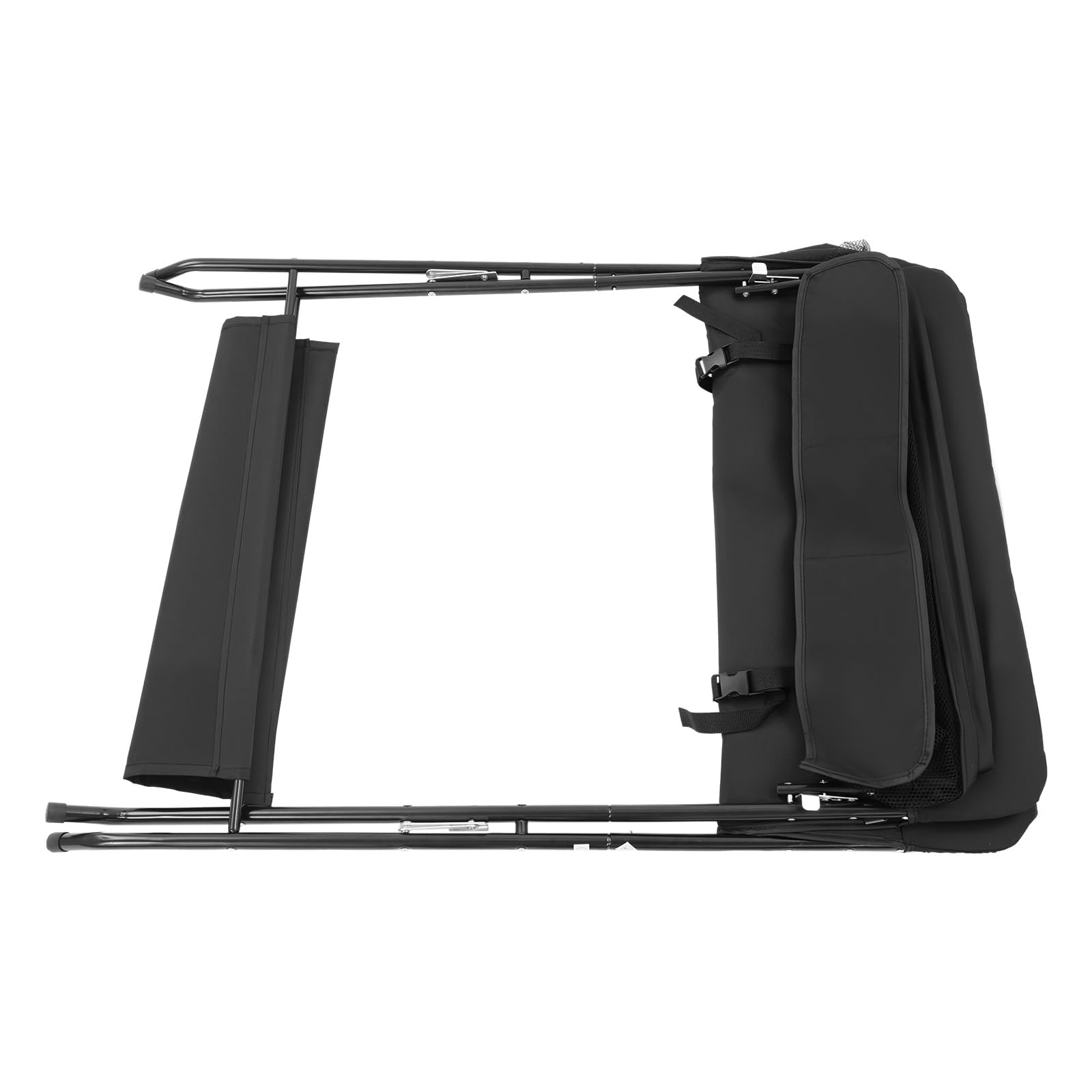 Cambiador de bebé plegable – Cambiador portátil con cinturón de seguridad, mesa cambiadora para ahorrar espacio (80 x 63 cm), altura regulable, carga de 15 kg, incluye cesta (negro)