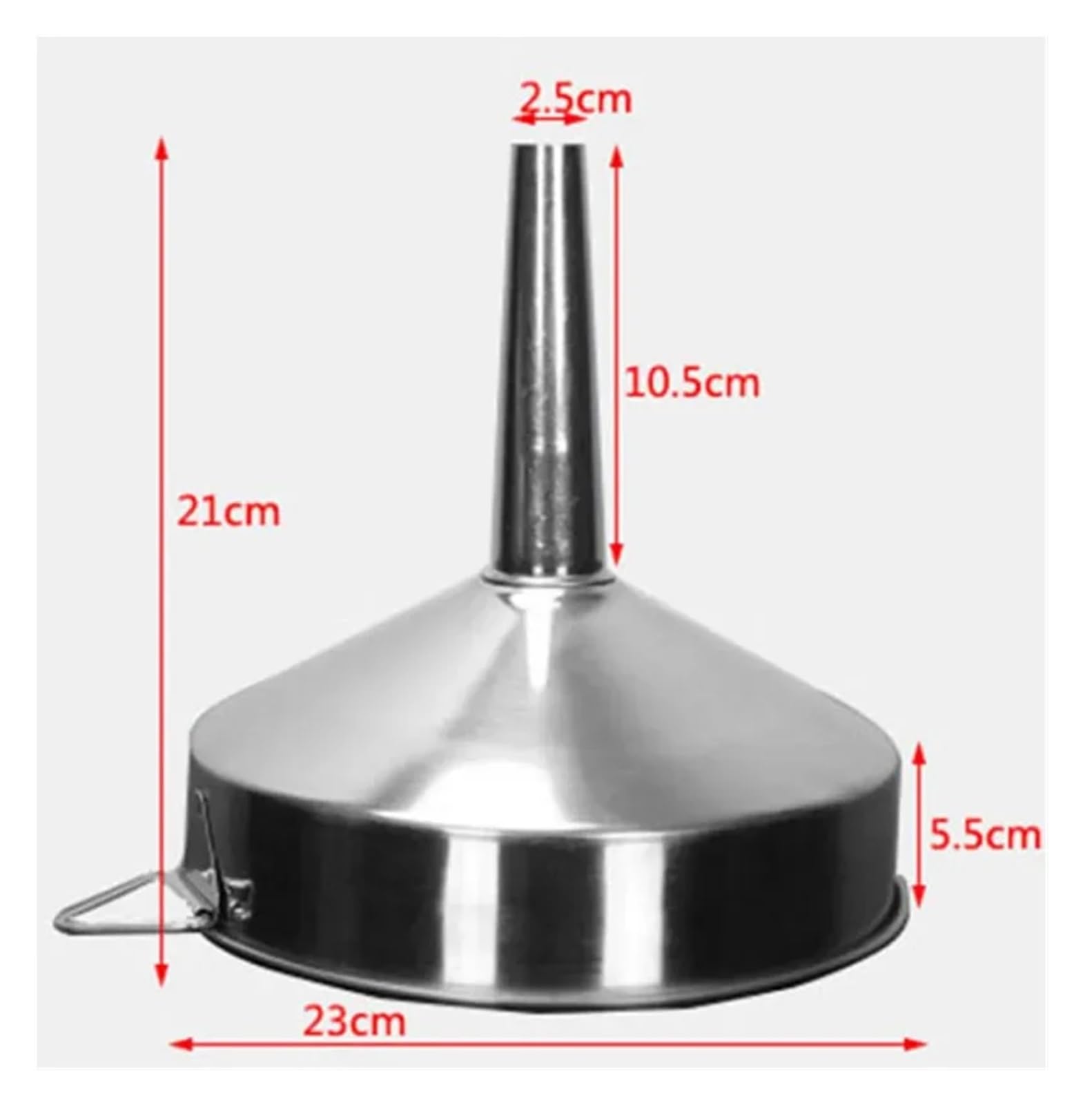 Embudo de Acero Inoxidable, Embudo de Acero Inoxidable con Filtro Desmontable, Juego de Boca Ancha for Cocina, Varios tamaños(23cm)