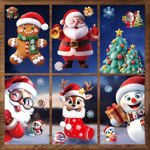 EUDUQ Fensterbilder Weihnachten Selbstklebend,9 Blätter 263 Stück...