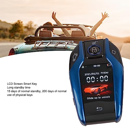 Image of Smart Key Fob, Keyless Entry Remote Auto Lock Unlock Wuth LCD , One Button Start, Door Lock, Window and Anti Lost Function Universal Key Fob for Car with The Start