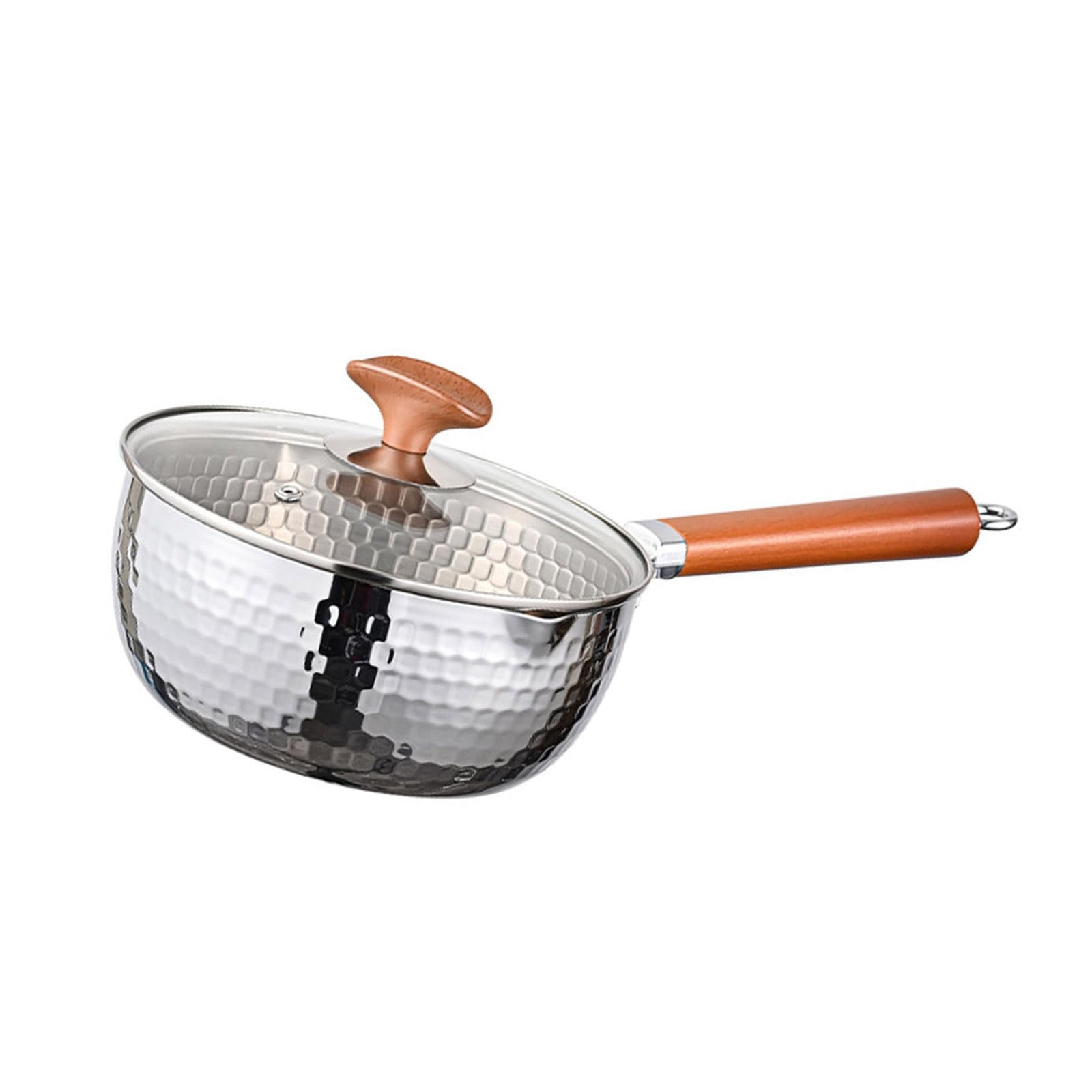 Zxfdsfdbnm Saving 430 Stainless Steel Milk Pan with Thick Base Cookware Pots Suitable for Lower Electricity Usage in Homes Wooden Handle Soup Container