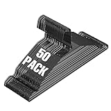 SPECILITE Wire Hangers 50 Pack, Metal Wire Clothes Hanger Bulk for Coats, Space Saving Metal Hangers Non Slip 16.7 Inch Ultra Thin, for Standard Size Suits, Shirts, Pants, Skirts-Black