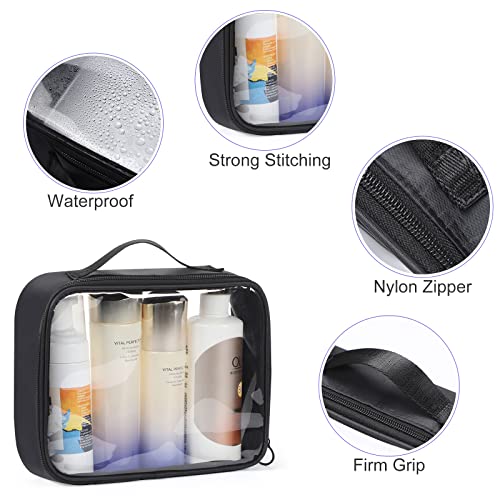 Sightor Clear Makeup Bag, 2Pcs Toiletry Bag Large Air Travel Cosmetic Bag Quart Size Pvc Travel Toiletries Bag For Women Men #TOP2