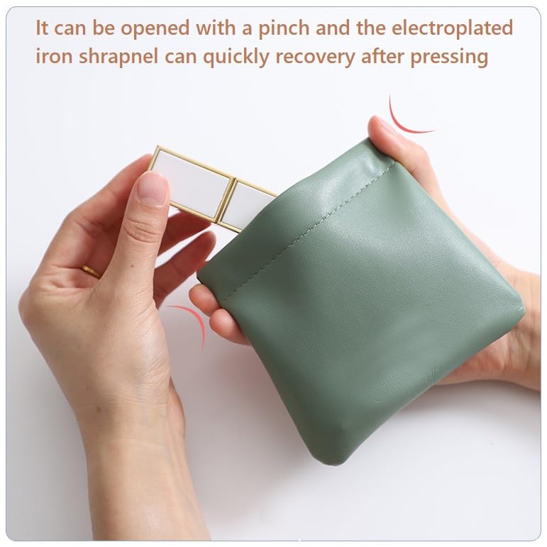 4 PCS Mini Portable Cosmetic Bags for Women, Small Makeup Bag for Purse, Coin Purse Lipstick Cosmetic Accessories Organizer, Mini Travel Kit Storage Pouch (Orange, beige, blue, green)4