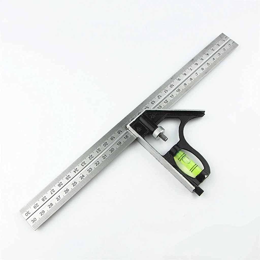 DIY Precise Stainless Steel Measuring Tools Aluminium Combination Mobile Square Workshop Hardware Angle Spirit Level 12" 300mm(E)
