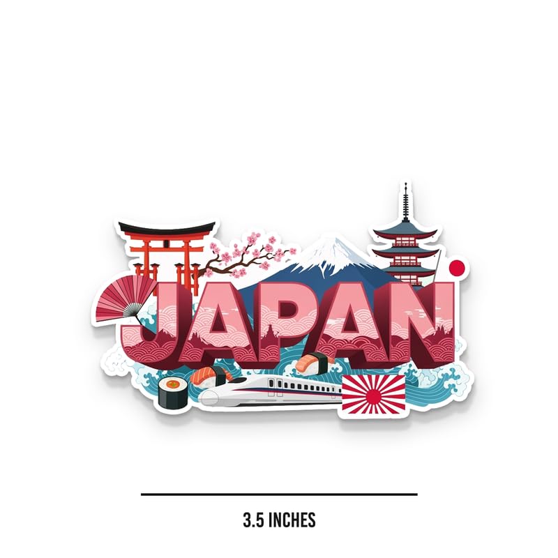 Image of Japan Fridge Magnet, Glossy Finish, Stylish Magnet for Fridge, Wardrobe & Metal Surfaces (Japan)