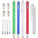 Dimples Excel New Generation 4 x 5.5" 14cm Stylus Pens with Ultra Slim 6mm Micro-Knit Hybrid Fiber Tip + 4 x Replacement Tips (4pcs - Dark Blue/Green/Silver/Red)