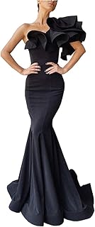 Women's Mermaid One Shoulder Ruffles Prom Dresses Evening Gowns - Buy now