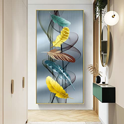 Impression HD art abstrait KEBIA grand format plumes de luxe