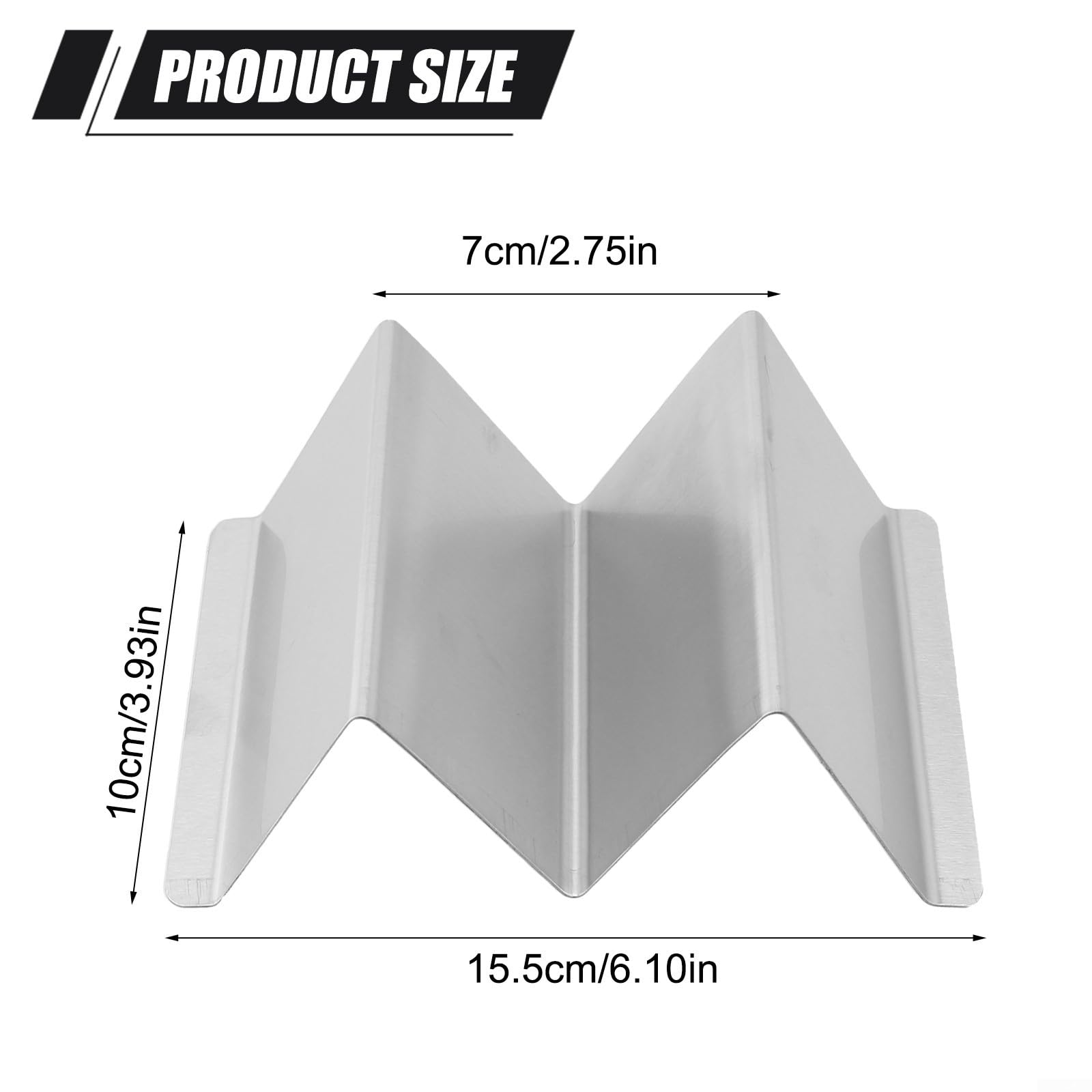 Support à tacos en acier inoxydable pouvant contenir 2 tacos par plateau à tacos, passe au four, au barbecue et au lave-vaisselle