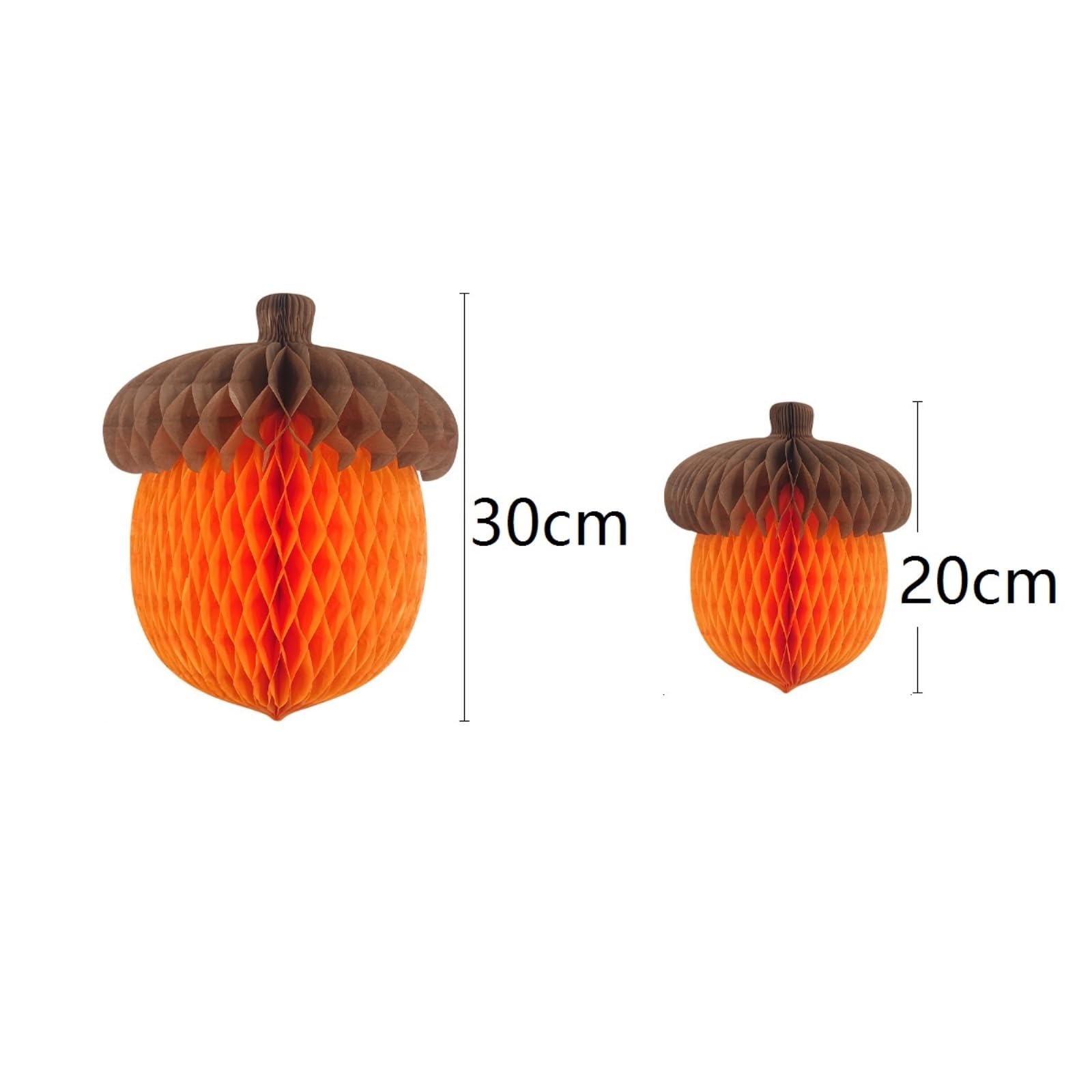 Linterna de Papel farolillo Paquete De 10 Farolillos Papel con Forma Bellota Otoñal Y Bola Nido Abeja For Decorar El Día Acción Gracias Decoraciones de Año Nuevo(20cm)