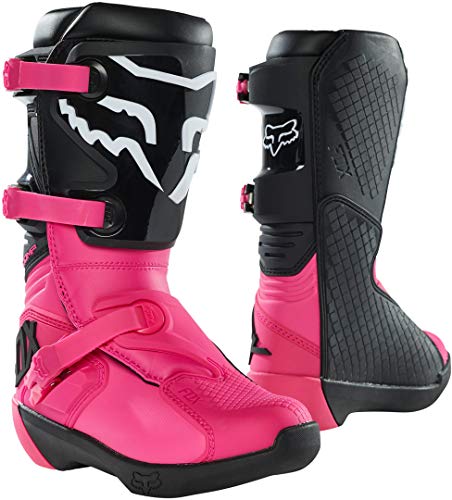 Fox Racing Bota de motocross COMP para meninas, preto/rosa, 6 crianças grandes