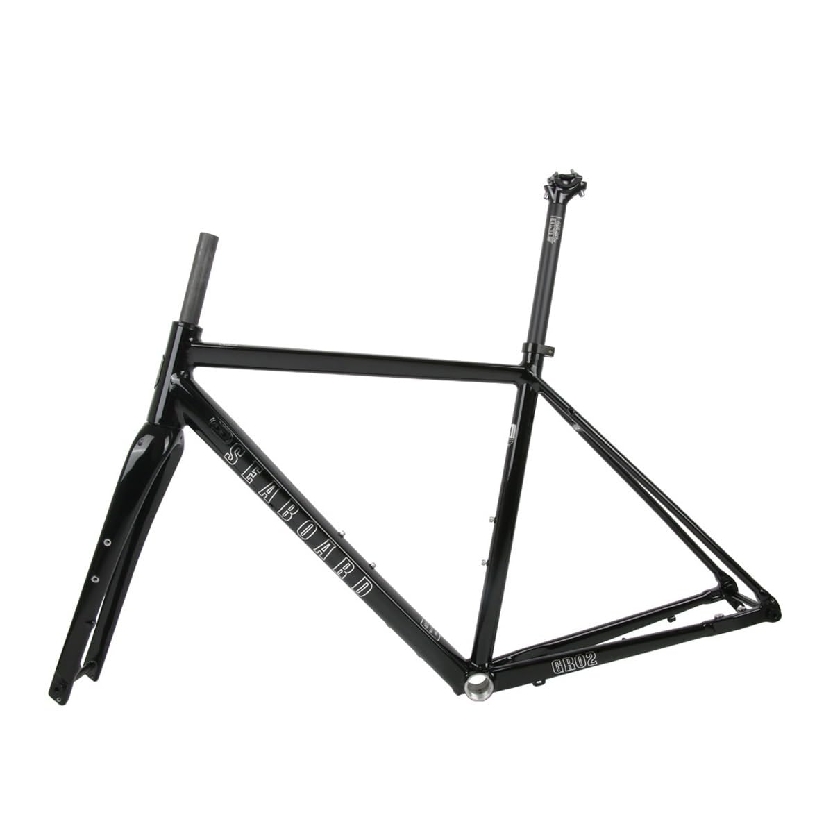 BSFHQS 700C Road Bike Frameset Gravel Bike Frame 44cm/47cm/50cm/53cm/56cm Aluminum Alloy Disc Brake Frame with Carbon Fibre Fork Thru Axle F12*100mm R12*142mm Internal Routing(Gloss Black,47cm)