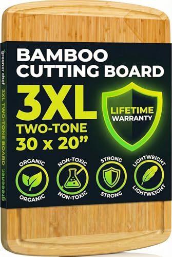 Greener Chef 30 x 20 Organic Extra Large Cutting Board with Lifetime Replacements – Wood Bamboo...*
