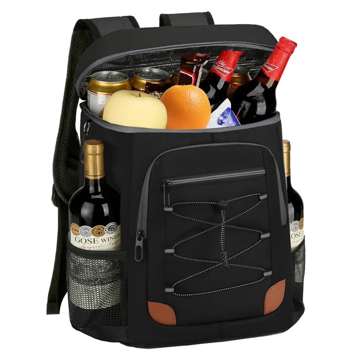 Stillithou Cooler Backpack LeakProof Insulated for Men Women - 36 Can Capacity Cool Bag Rucksack for Camping, Picnic, Hiking (Black, Medium)