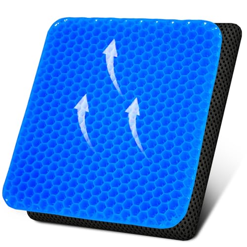 Deyikeji Gel Sitzkissen,orthopädisches sitzkissen für Auto, Büro- & Rollstuhl,Cool & Atmungsaktiv Hochelastisches Stuhlstützkissen Entlastet Hüftmüdung (Blau) Deyikeji Gel Sitzkissen,orthopädisches sitzkissen für Auto, Büro- & Rollstuhl,Cool & Atmungsaktiv Hochelastisches Stuhlstützkissen Entlastet Hüftmüdung (Blau)