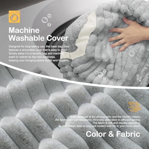 Image of 6FT Bean Bag Chair 6'Giant Bean Bag Chairs with Adults, Large Beanbag Chair
