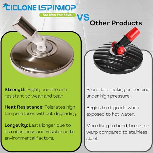 Image of Stainless Steel Professional Mop Plate - Heavy Duty Spin Mop Replacement Base - Commercial & Industrial Use Suitable for Home, Office, Hospitals, Hotels for Floor Cleaning