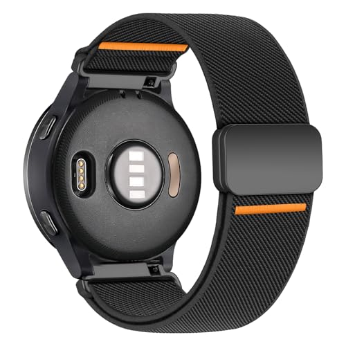 22mm Elastic Nylon Band for Garmin Venu 3 2/Vivoactive 4/Forerunner 970/965/955/265 46mm/255 46mm Magnetic Stretchy Fabric Sport Watch Strap for Samsung Galaxy 3 45mm/Gear S3 Frontier