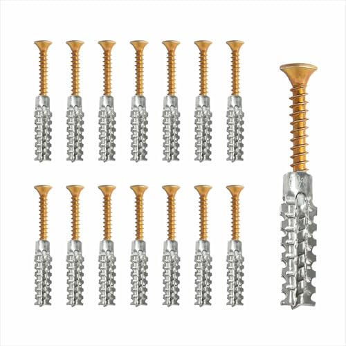 Image of 50 Pack Heavy Duty Hollow Wall Anchors with Screws, Ideal for Hinge Hole Repair, for Concrete and Drywall M5x30mm