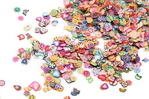 2000pcs Assorted Fimo 3D Fruit & Love Mixed Pattern Slices Nail Art Decoration