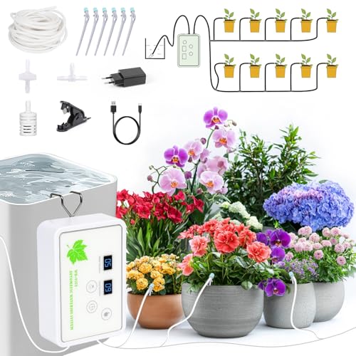 Automatisches Bewässerungssystem Indoor für Garten Pflanzen, Vankarr Automatische Bewässerung mit Pumpe Tropfbewässerungsset Bewässerung Zimmerpflanzen für 16 Topfpflanzen