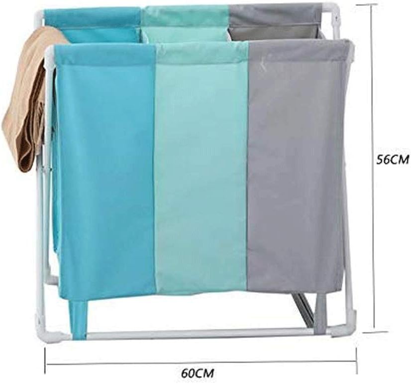 Laundry Cloth Hamper Sorter Basket Bin Foldable with Aluminum e Washing Storage Dirty Clothes Bag for Bathroom Bedroom (Color : B) (E)