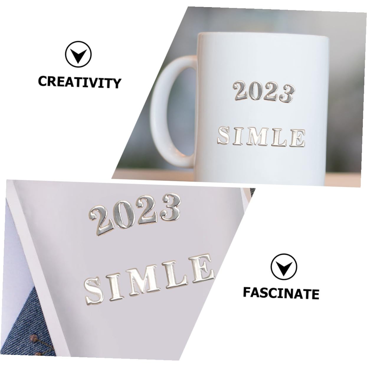 Uonlytech 5 Ensembles Stickers Adhésifs Lettres Chiffres Pour Décoration De Tasses Scrapbooking Projets Créatifs Style Mixte 6 Feuilles*5
