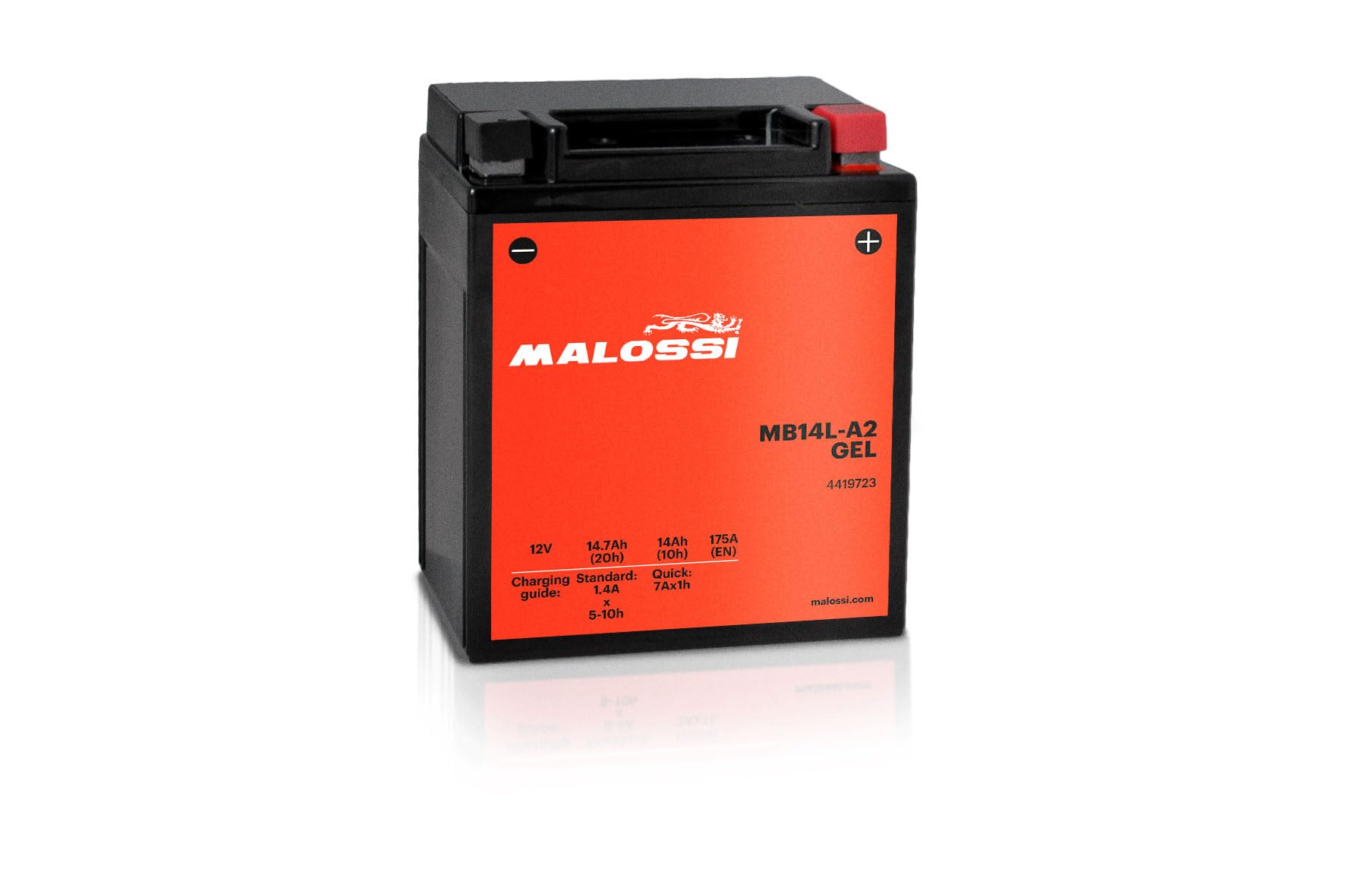 BATTERIA MALOSSI GEL YB14L-A2 NEXUS 250/500 SCARABEO 500 PEGASO 600/650