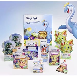 tetesept Kinder Badezusatz Geschenkset “Schatzsucher” – Tolles Kinder Geschenkset mit Schaumbädern, Badesalz & Badeüberraschung – 10er Set mit 9 Bädern + 1 Dusche in Geschenkbox