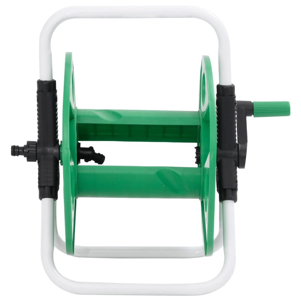 Enrouleur de tuyau autoportant en acier galvanisé pour tuyau d'arrosage de 45 m 1/2" avec manivelle, raccord sans pliage, peu encombrant et mobile pour jardin, terrasse, balcon