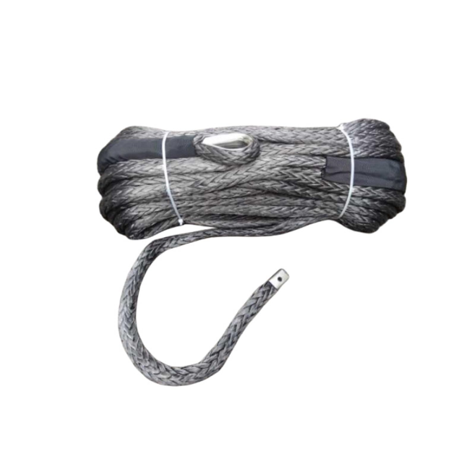 Abschleppseil Synthetisches Windenseil, 14 mm x 100 m, Steinschlagschutz, Hitzeschutz, kompatibel mit Zubehör, 4x4-Auto-LKW-Windenkabel(Black)