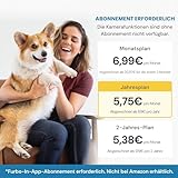 Furbo 360° Hundekamera mit Heimsicherheits-Paket [Premium MIT ABO]: Intelligente Kamera mit App für Hund & Heim, Rotierende 360° Sicht, Farbnachtsicht, Tracking, Leckerliwurf, Bell-Alarm, Smart Alerts