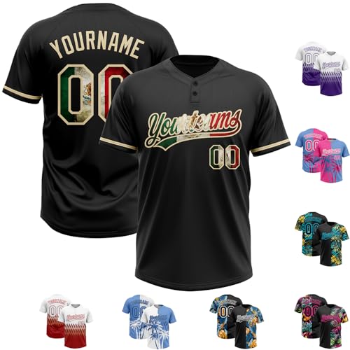 Camisetas personalizadas de Softbol con dos botones y manga corta · Camiseta deportiva para béisbol · Indumentaria de equipo de softbol para hombre miniatura 1