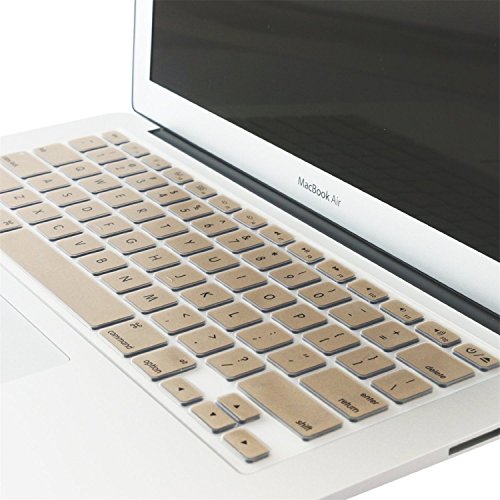 Se7enline Compatible with MacBook Air 13 inch & MacBook Pro 13" 15" 17" Keyboard Cover Skin Protector A1369, A1466,A1502, A1425,A1278, A1398,A1286 2010/2011/2012/2013/2014/2015/2016,Gold - Thumbnail 3