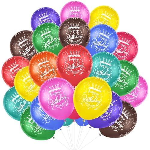 OSDUE Luftballons Happy Birthday Geburtstag 30 Stück Geburtstags Alles Gute zum Geburtstag Ballons Bunte Luftballons Schöner Geburtstagsdeko Birthday Ballon Party Deko für Frauen Mann