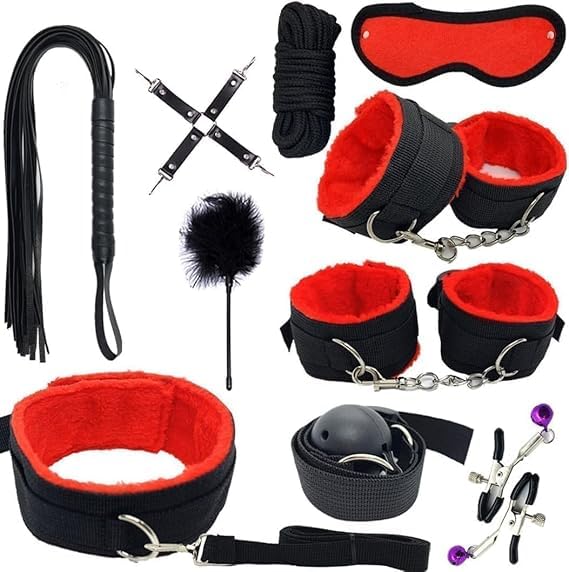 10 Pcs BDSM Kit with Whip and Gag
