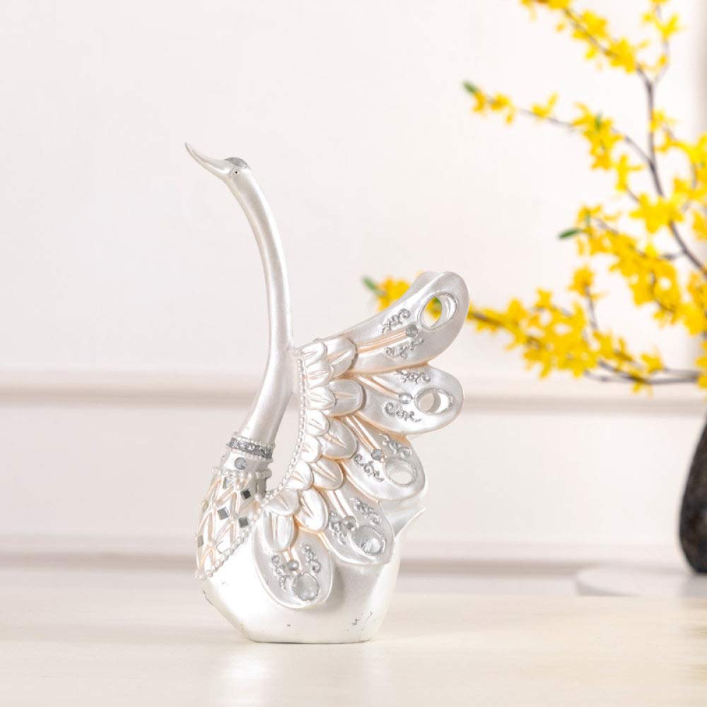 Cadeau de couple statue de cygne en résine pour collection familiale