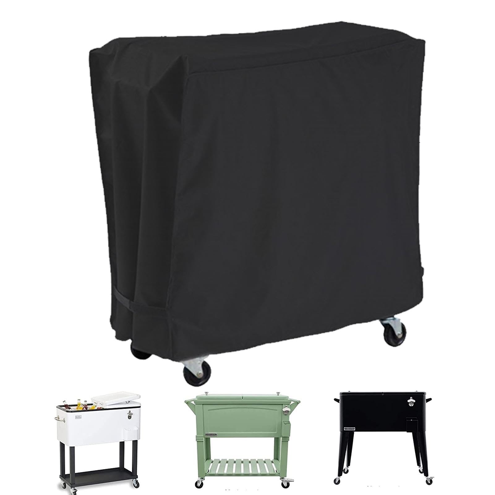 Adjustable Waterproof Cooler Cover - Rolling Cooler Cart Cover, Chest Freezer Cover | Outdoor Patio Beverage Cart Protector with Adjustable Straps, Ice Chest Covers with Zippered Storage Bag for Cart