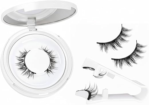 RHHG E COM Magnetic Eyelashes Without Eyeliner – Natural Reusable Manga Lashes Kit with Applicator, No Glue Needed, 1 Pair...