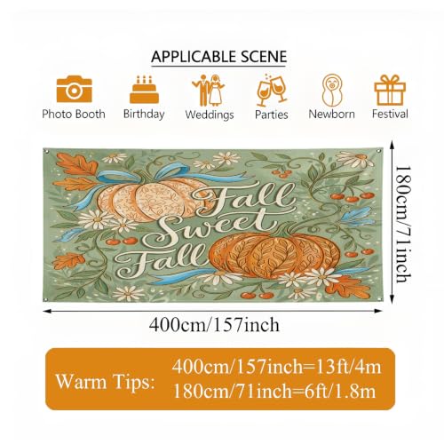 Decoración de otoño para puerta de garaje Fall Sweet Fall grande exterior de 157 x 71 3