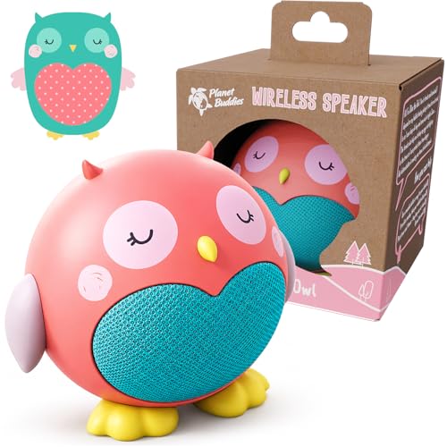 Planet Buddies Owl Kids Bluetooth Speaker, Cute Bluetooth Speaker for Kids, Portable Wireless Animal Speakers for Baby & Toddler, Rechargeable Long Battery Life for Travel, Home & Bedroom - Pink