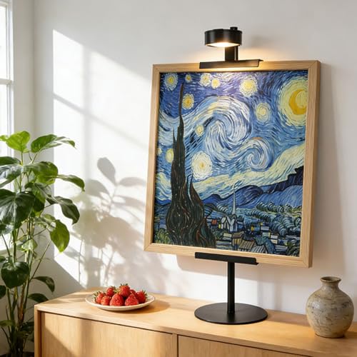 Soporte de escritorio con luz para fotos y marcos de pintura para mesa 7