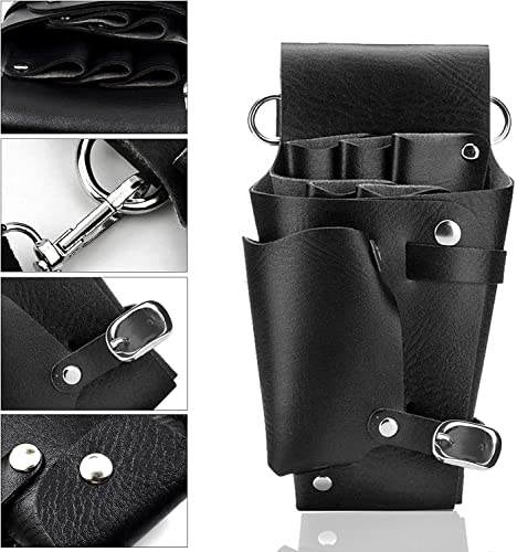 WENHUAZAI Hairdressing Waist Belt PU Leather Hair Styling Equipment Belt Pouch Barber Bag Leather Haircut Holster Pouch for Keeping Scissors, Razors, Hair Pins, Makeup Brushes 3 WENHUAZAI Hairdressing Waist Belt PU Leather Hair Styling Equipment Belt Pouch Barber Bag Leather Haircut Holster Pouch for Keeping Scissors, Razors, Hair Pins, Makeup Brushes - Image 3