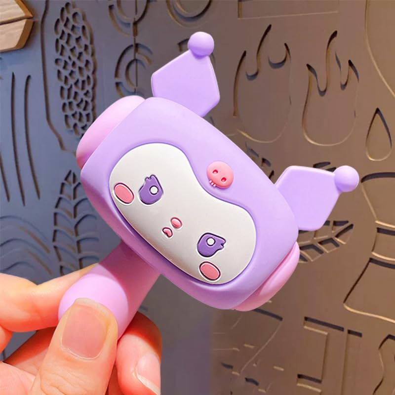 Image of SAJANI Cute Cartoon Hammer Choo Choo Keychain With Sound For Kids, Shake Left Right Musical Beep Hammer Toy, Soft Grip Cartoon Handheld Sensory Keychain For Babies & Toddlers