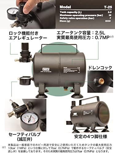 RAYWOOD PROFIX AIR-SYSTEMS エアブラシ用エアータンク T-25